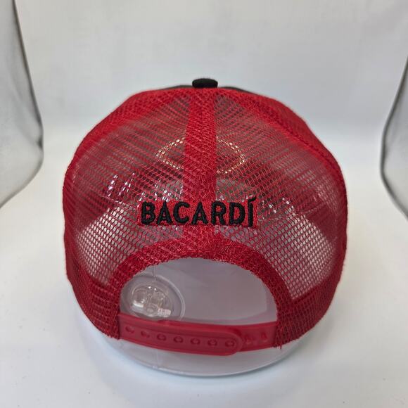Bacardi Trucker Hat Mesh Snapback Black Red Bat Logo Marca De Fabrica 2021 OSFA - Picture 3 of 10
